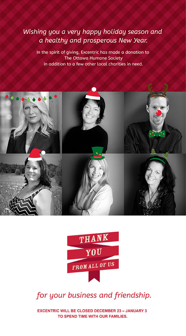 holiday message from the excentric team